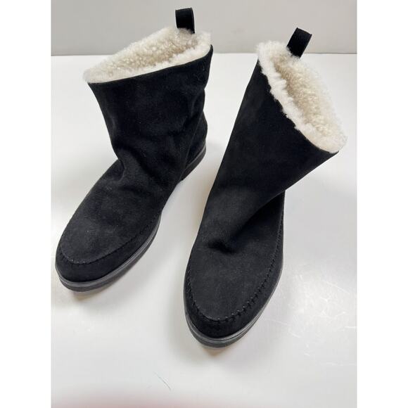 Jenni Kayne Booties Ankle Snow Boots Suede Shearling Lined Black Women’s 40 sz 9 - Picture 8 of 8